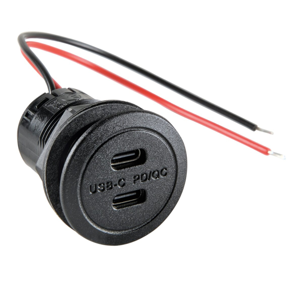 Pro Car Einbausteckdose USB-C 12 – 24 V DC mit integriertem Spannungswandler
