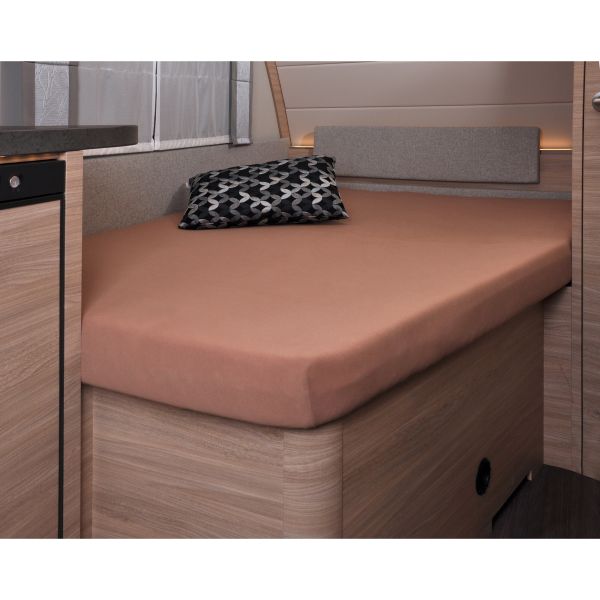 Fitted sheet 137 x 195 (110 / 90) cm for French bed in caravan, macciato