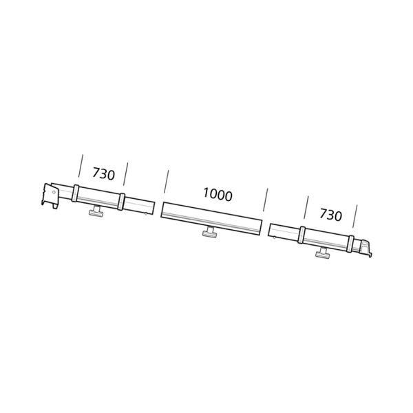 Thule Safari Residence / Panorama 8000 Klemmprofil Auszug 2,75 m links