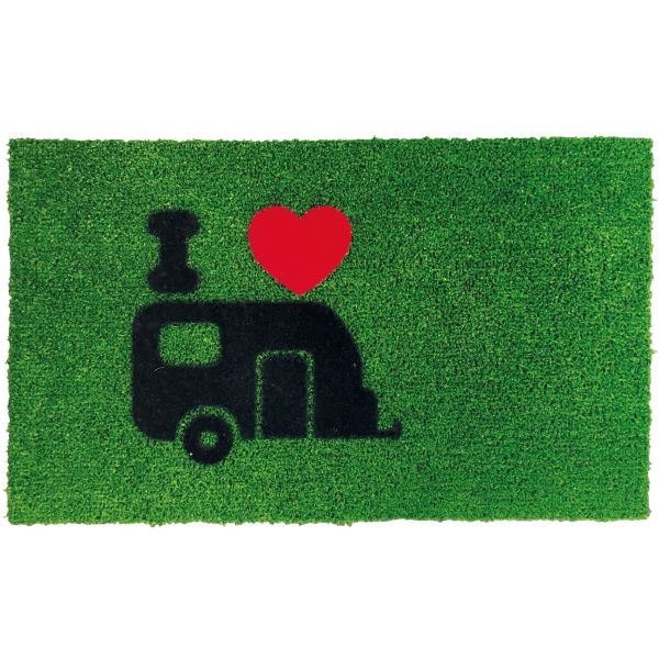 Fußmatte Green Flock Wohnwagen 4x 6cm grün