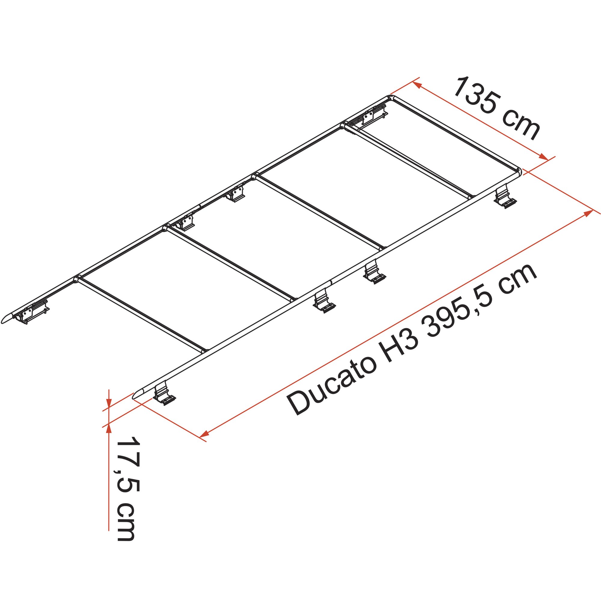 Halterung FIAMMA Kit ROOF-RAIL Ducato Extra 16,5 cm