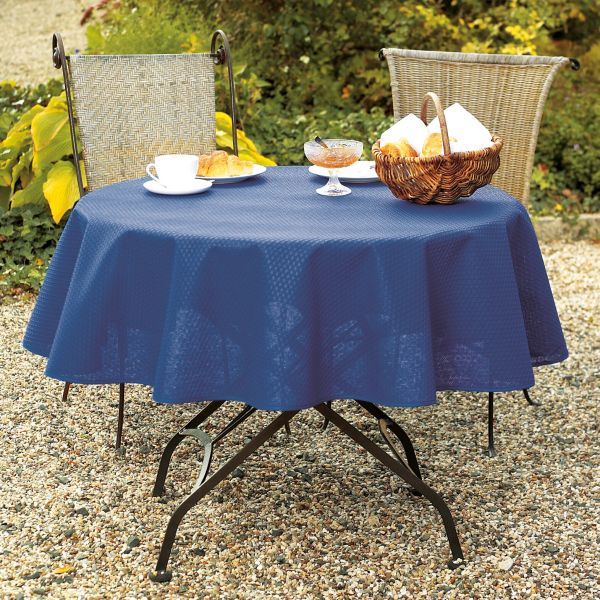 Friedola Milano half-round garden tablecloth, indigo