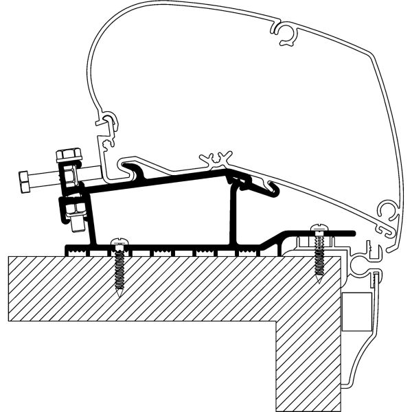 Thule Adapter Rooftop für Hobby Baujahr 2009-2013