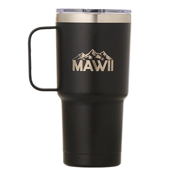 Edelstahl Becher mit Henkel, 600 ml, schwarz