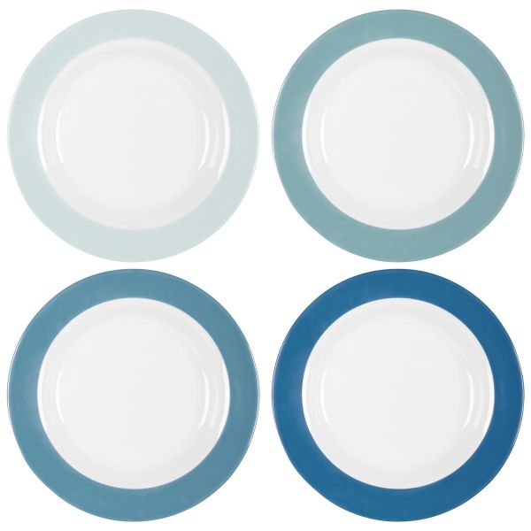Gimex Colour Line Suppenteller, 4er-Set, Sky