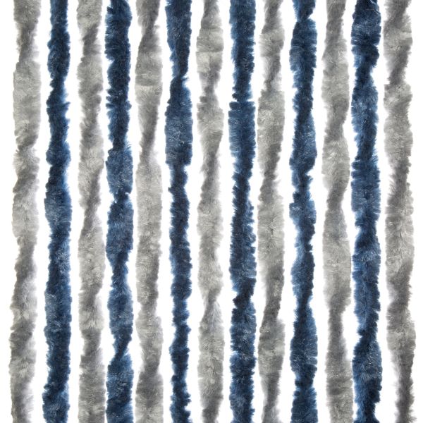 Brunner Chenille Flauschvorhang 56 x 175 cm blau/silber