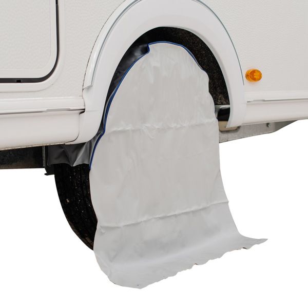 Hindermann wheel protection cover for tandem caravans