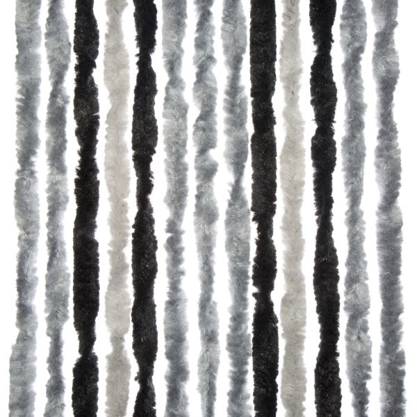 Brunner Chenille Flauschvorhang 100 x 205 cm grau/anthrazit/schwarz