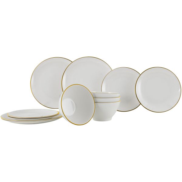 Gimex Linea Line Geschirrset, 12-teilig, gold