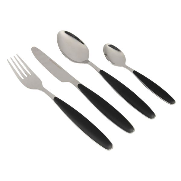 Gimex cutlery set Grey Line 16-piece set, black