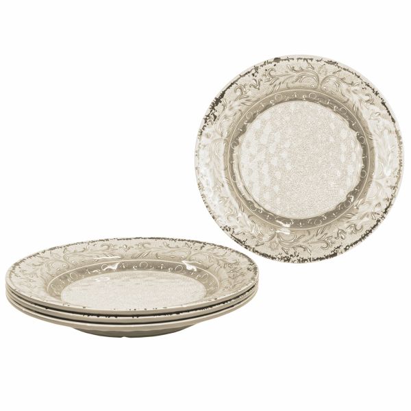 Gimex Stone Line Suppenteller-Set, 4er-Set, Sand