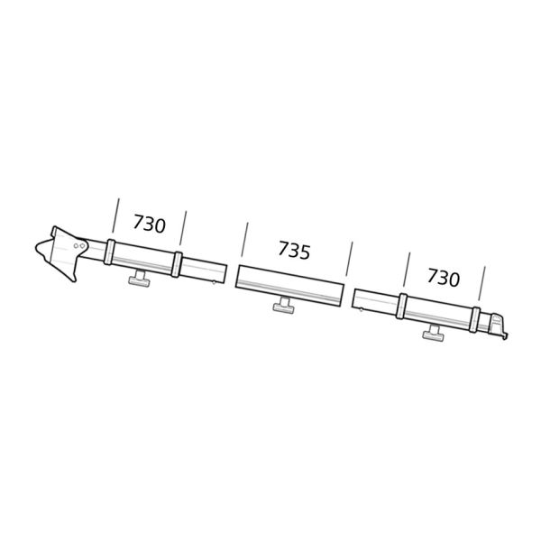 Thule Safari Residence / Panorama Klemmprofil Serie 6 Auszug 2,5 m links